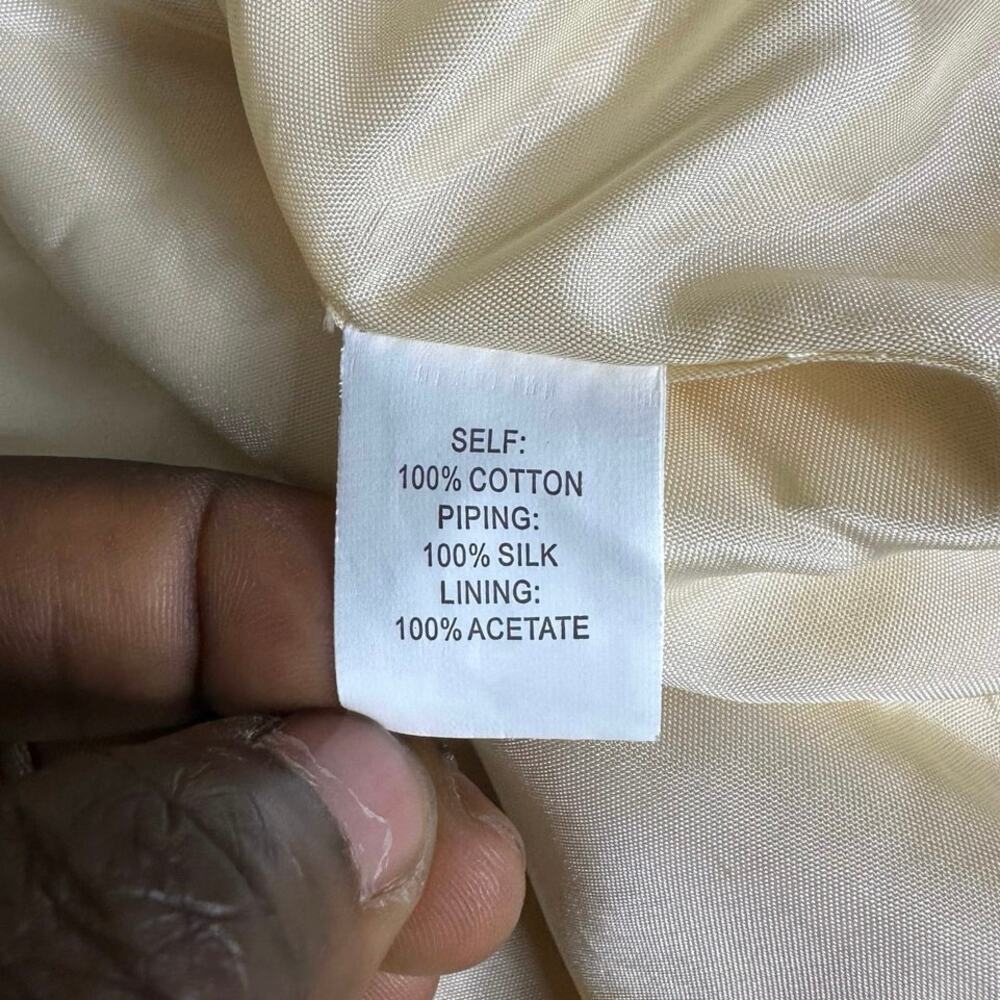 Vintage Phoebe Couture Women’s Silk Lined Cotton Dress Size 10 Cream - Picture 5 of 14